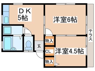 多摩ﾊｲﾂB棟の物件間取画像